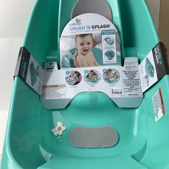Summer Splish 'n Splash Newborn to Toddler Tub (Aqua) - 3-Stage Tub - Picture 3 of 6